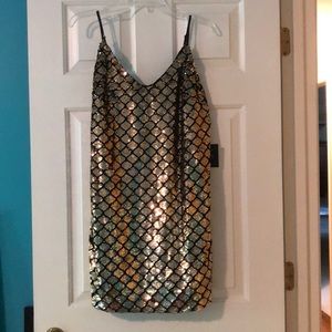 Lulus Gold Sparkle Dress